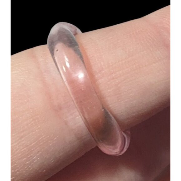 Abstract Pastel Pink Translucent Fashion Ring Size 8 - Picture 5 of 15